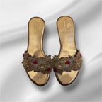 Rose Gold Embroidery Flats