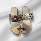 Gold Flowercut Flats