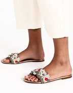 Grey Embroidery Flats