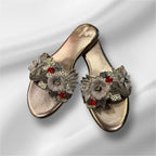 Grey Embroidery Flats