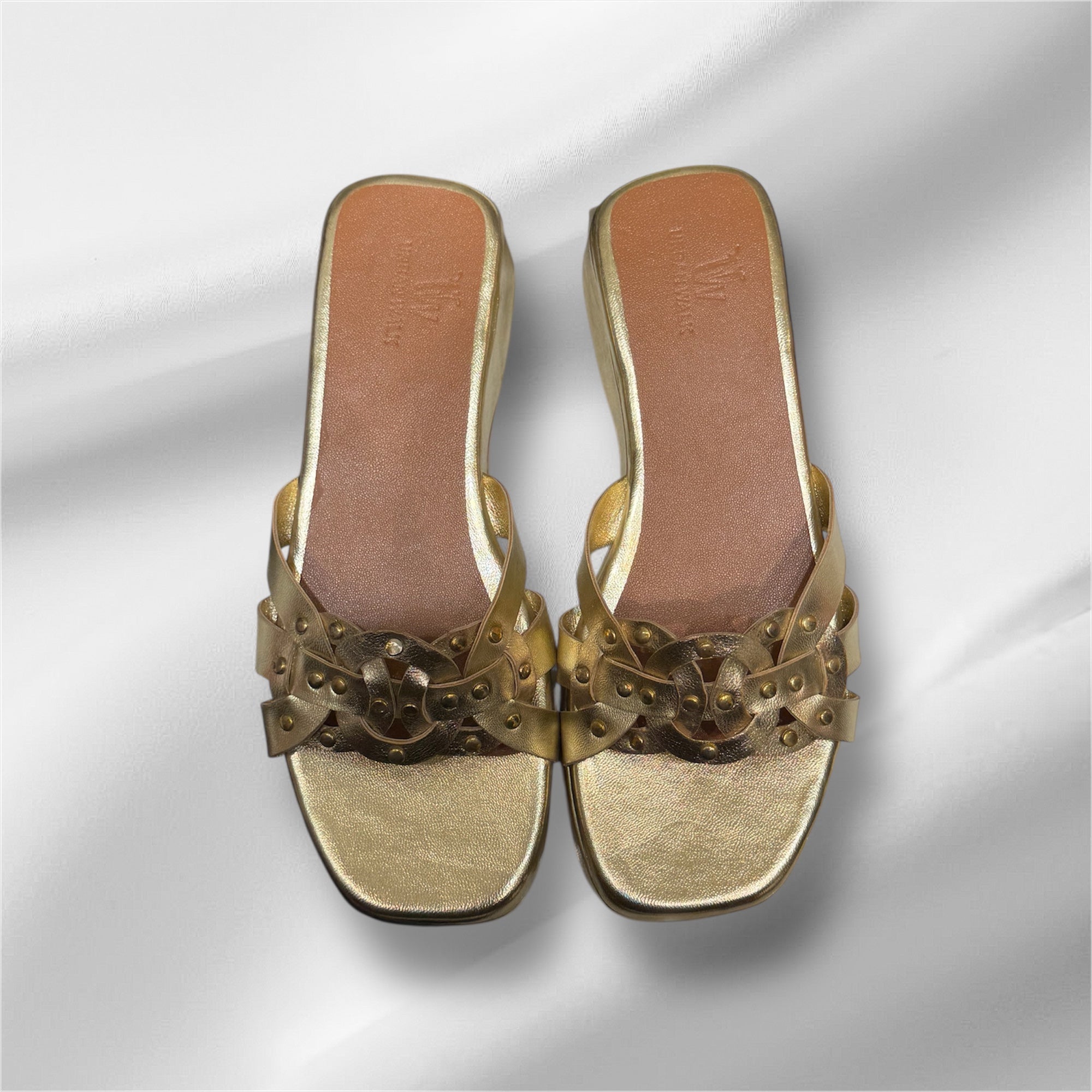 Golden Small Heel Platform
