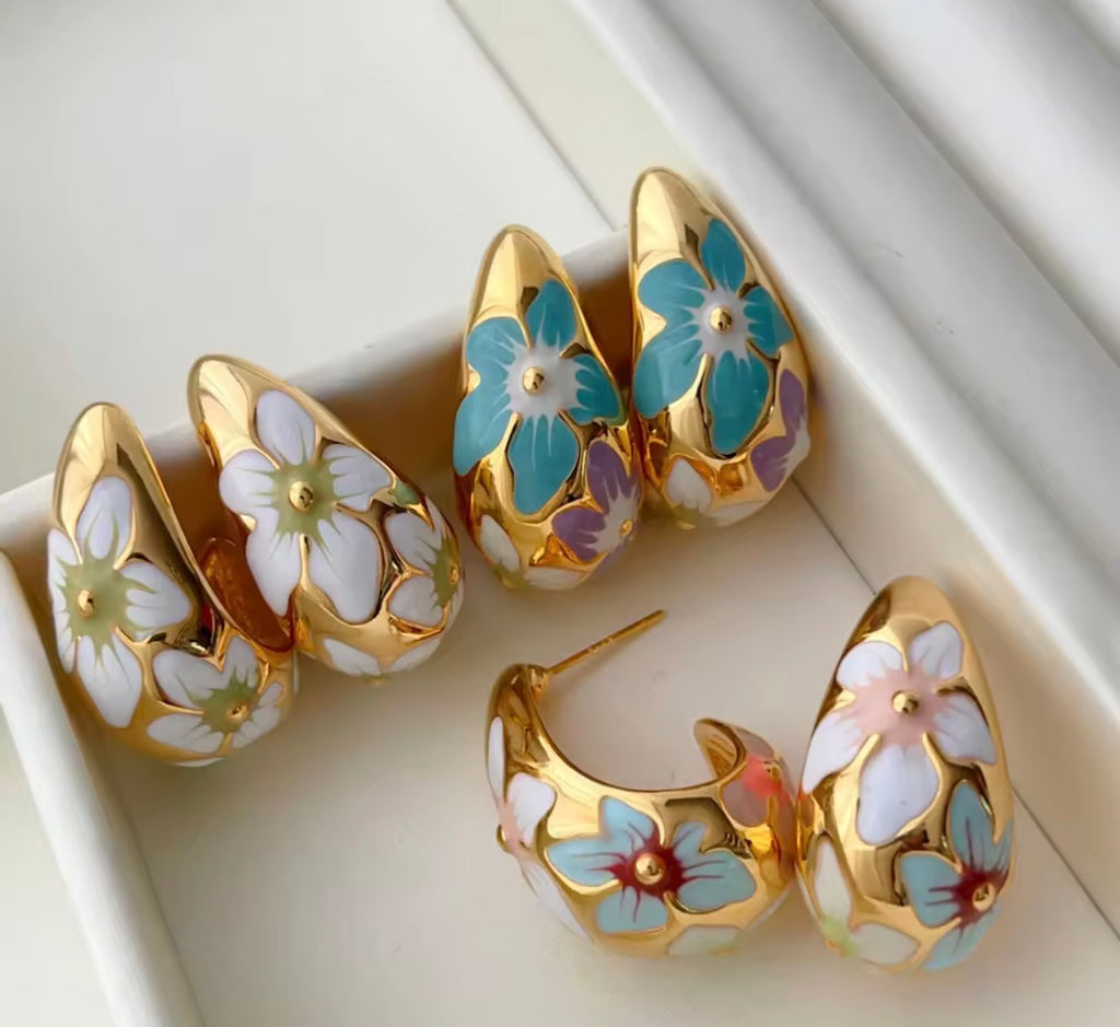 Gold Flower Earrings