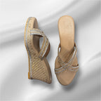 Beige Gold Platforms