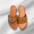 Brown Flowercut Flats
