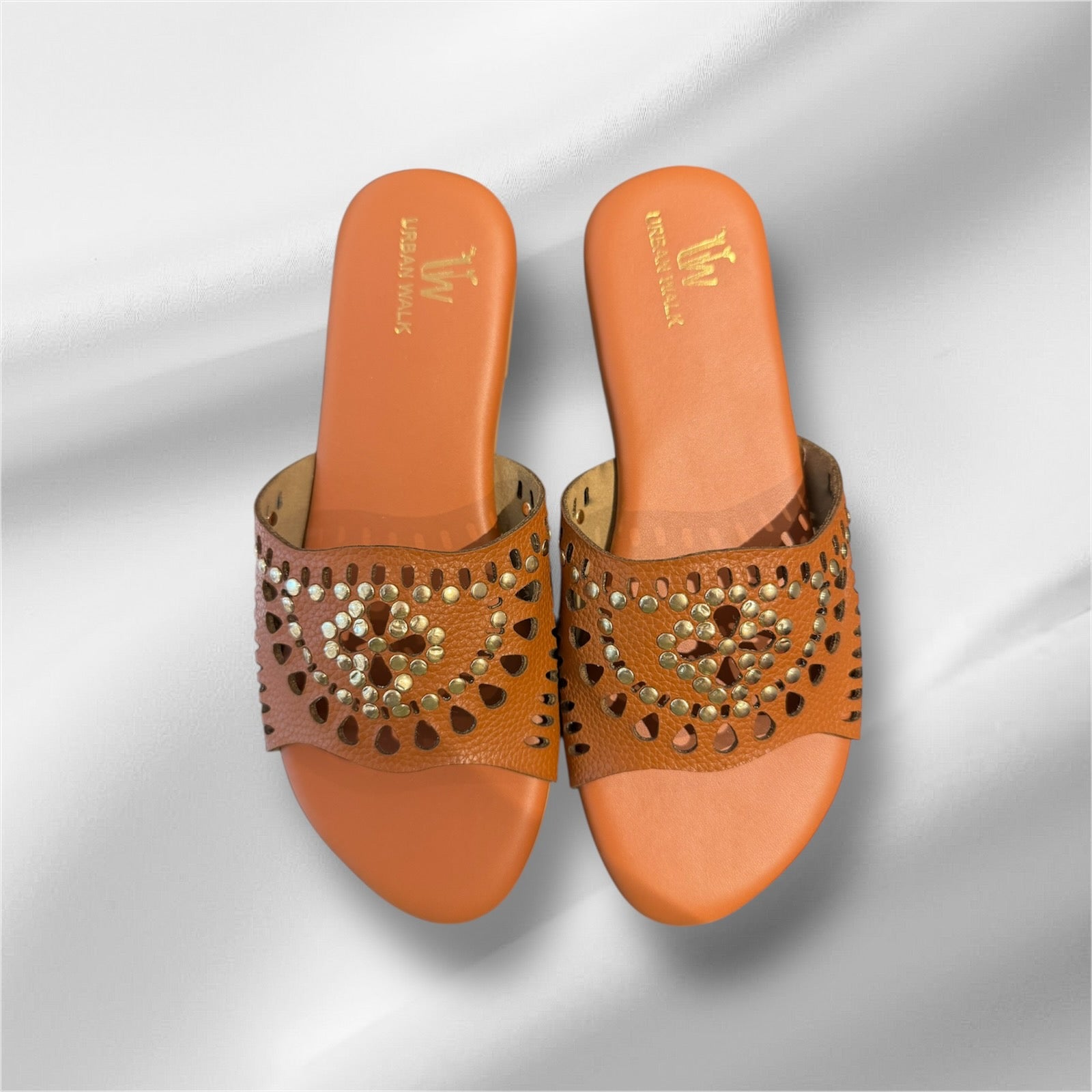 Brown Flowercut Flats