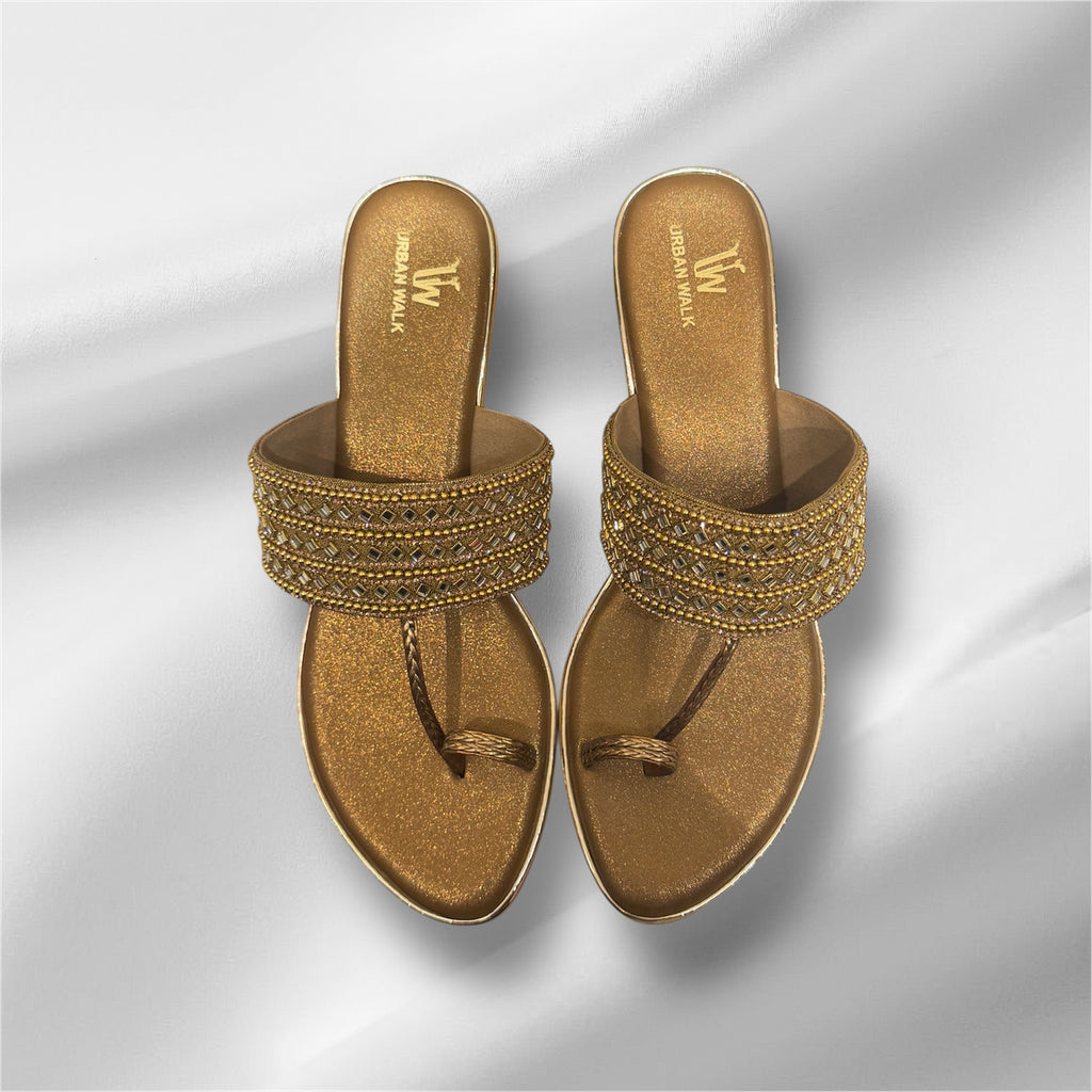 Brown Kolhapuri Style Flats