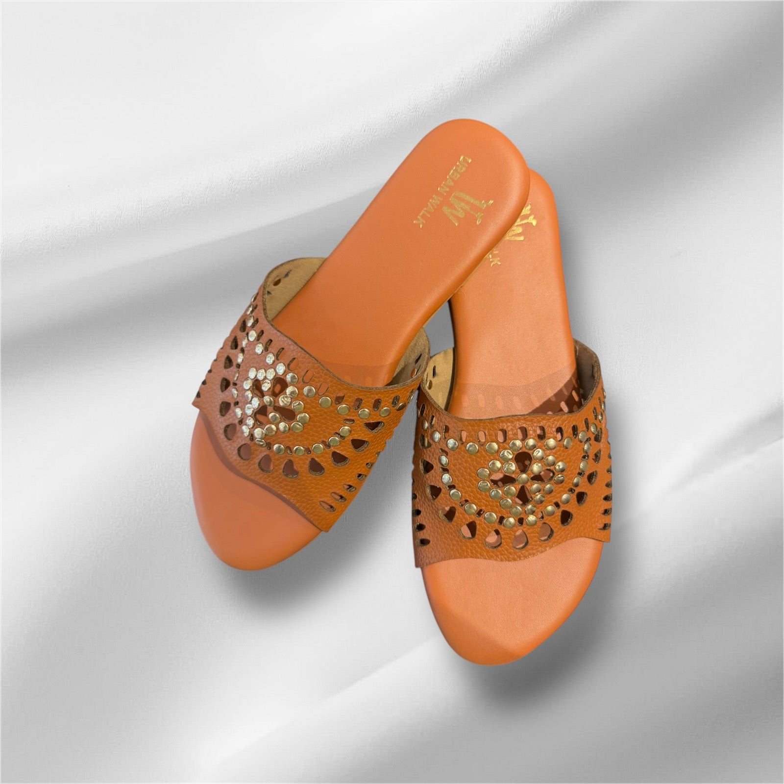 Brown Flowercut Flats