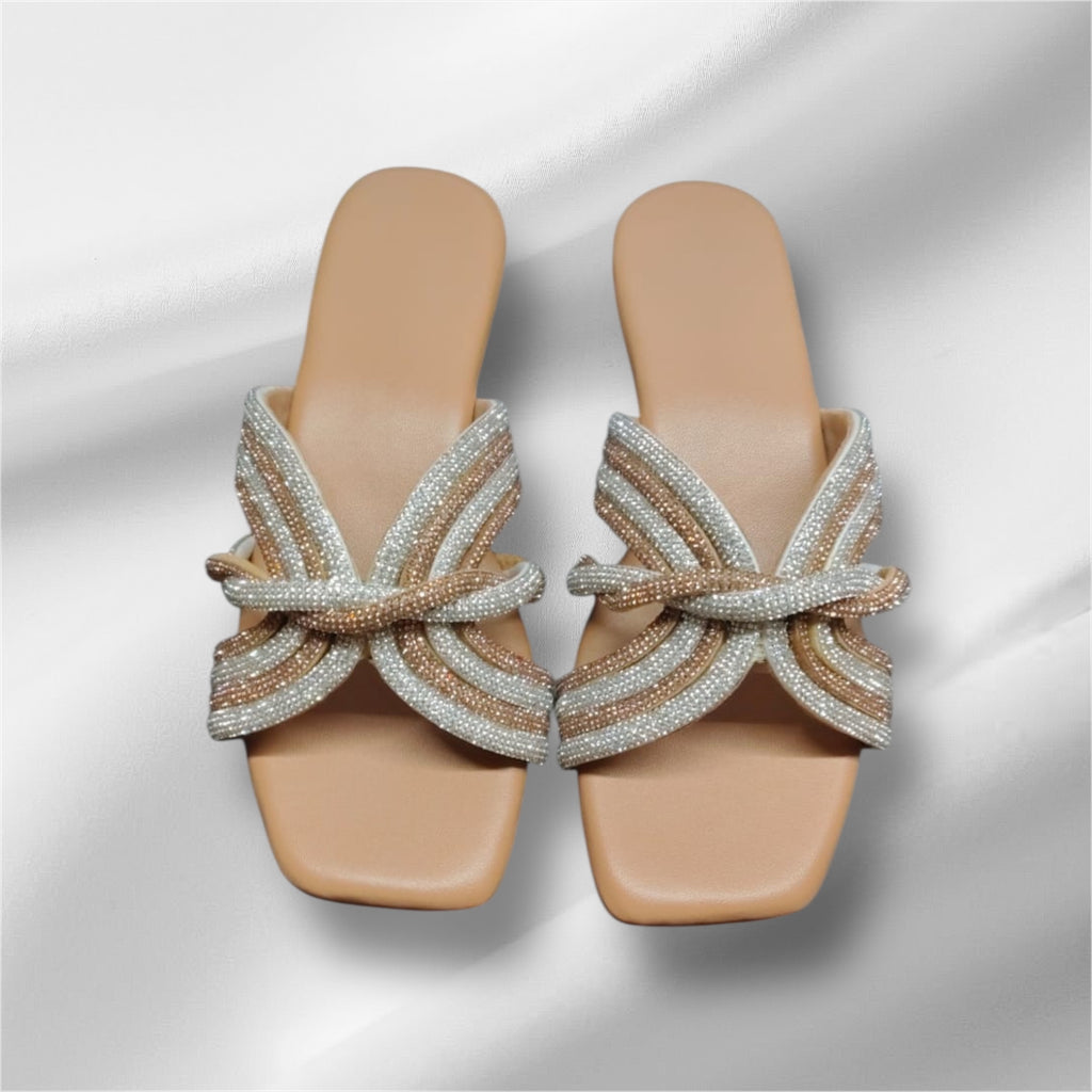 Silver Gold Twisted Heel