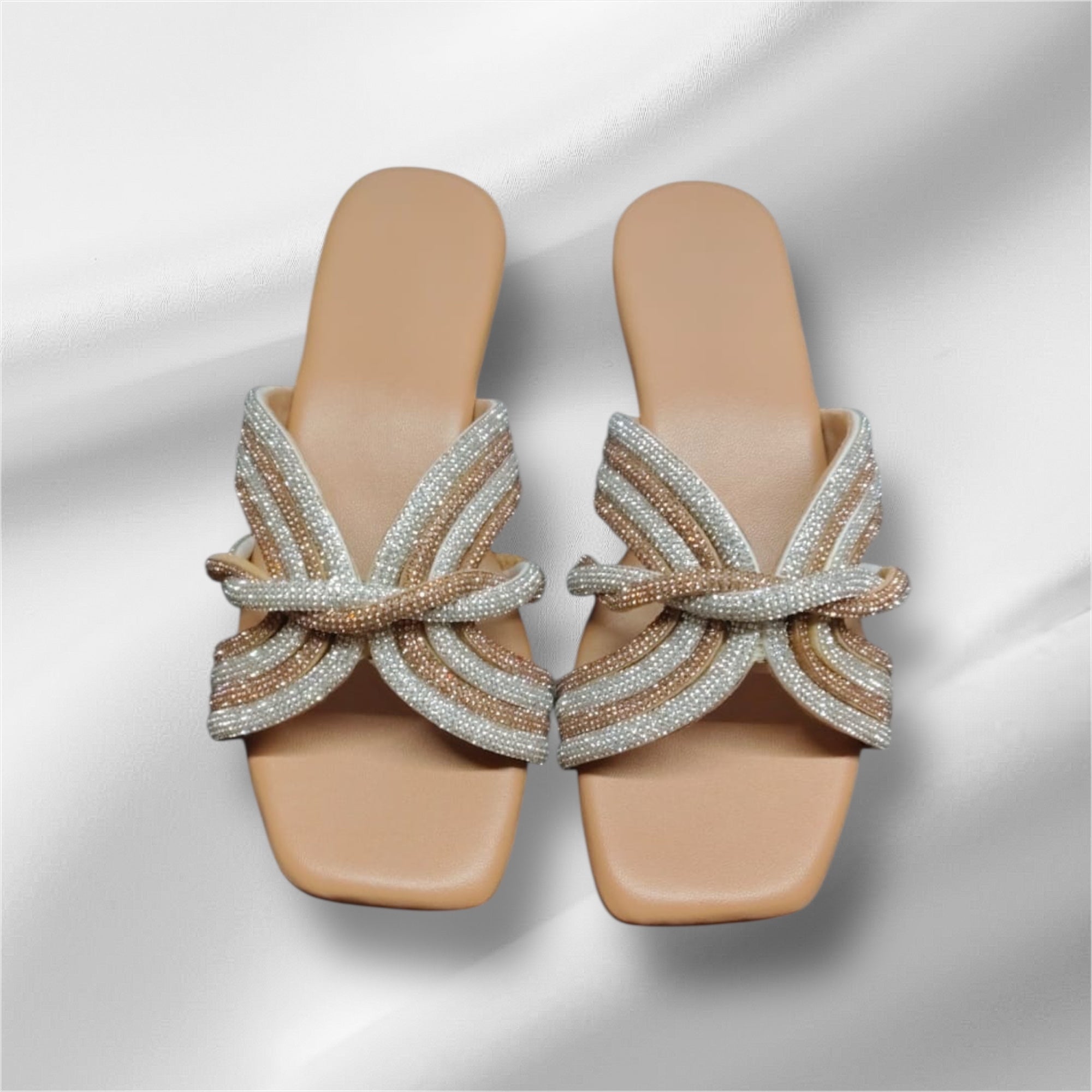 Silver Gold Twisted Heel