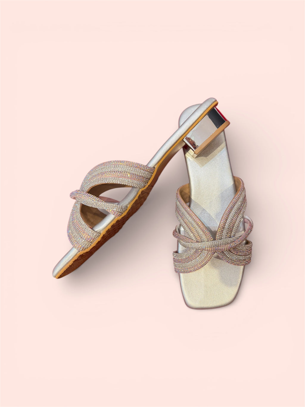 Pink & Silver Twisted Heel