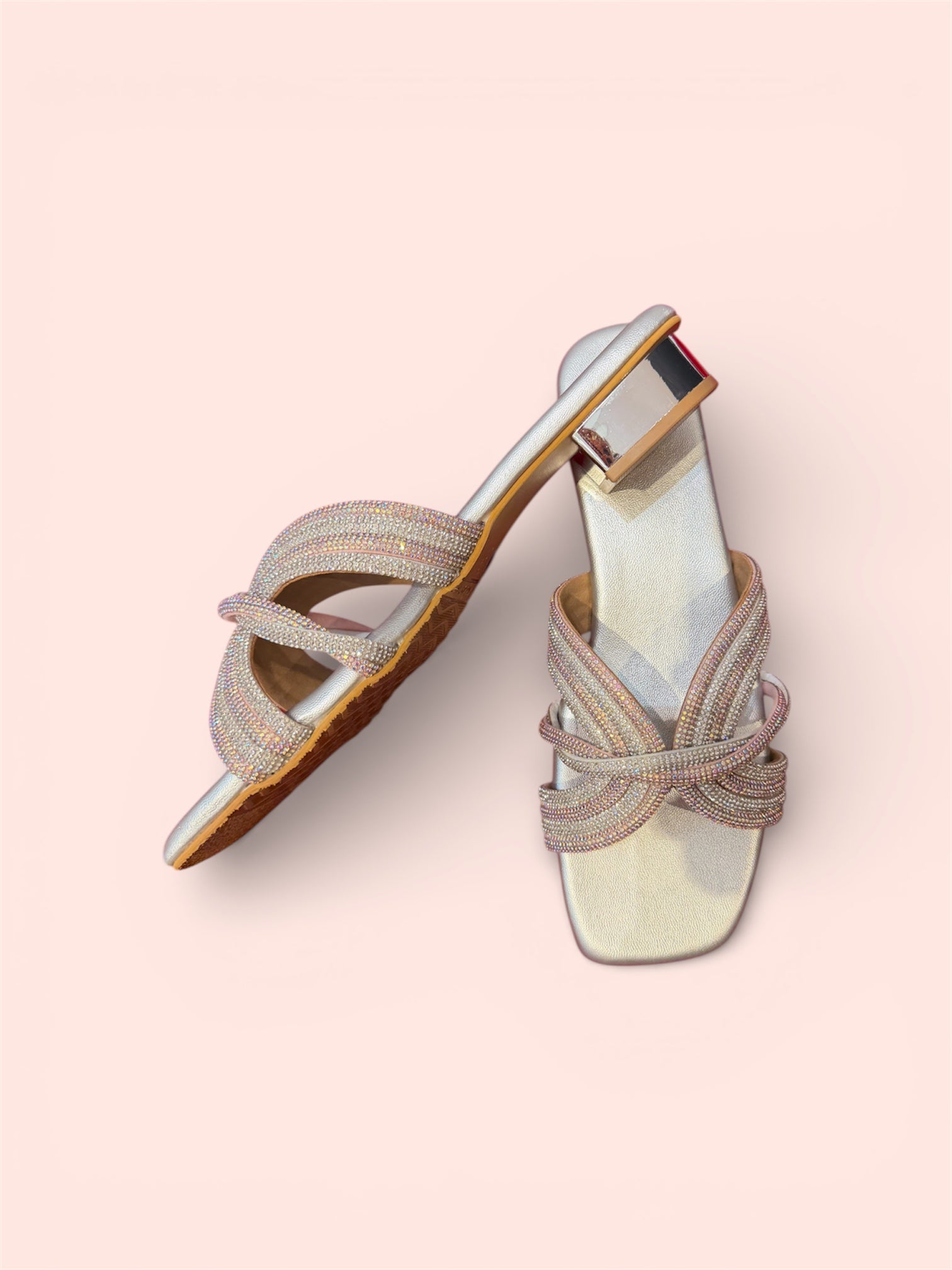 Pink & Silver Twisted Heel