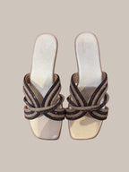 Black & Gold Twisted Heel